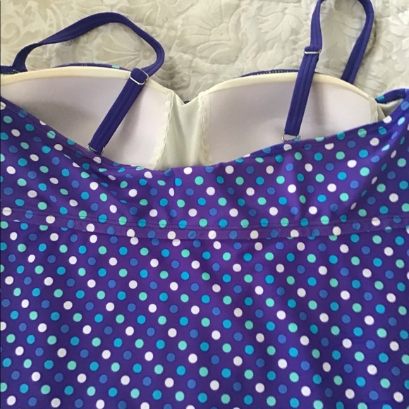 Liz Claiborne tankini top purple blue size 16 bottom turquoise.🌴 - Picture 5 of 8